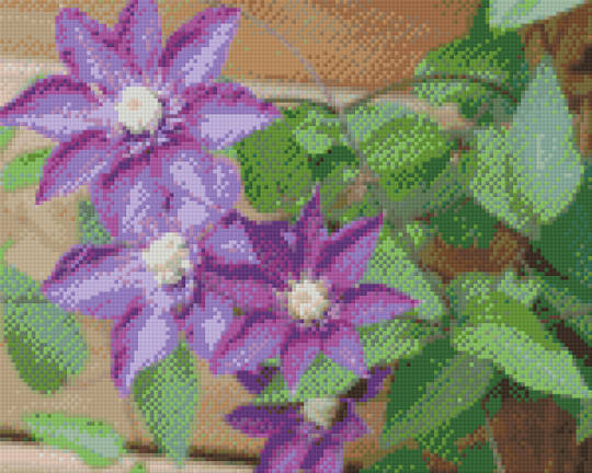 Purple Flowers Nine [9] Baseplate PixelHobby Mini-mosaic Art Kit